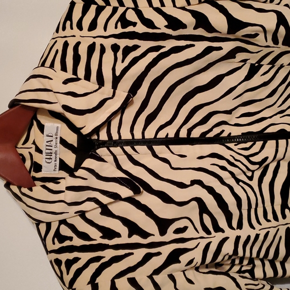 Vintage 1980's Zebra print blazer jacket. Peter Noviello Sherie Bloom - Picture 2 of 6